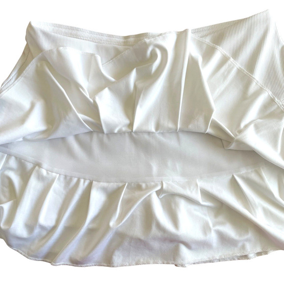 LUCKY IN LOVE Size Large White Pull-On Tiered Pleated Elastic Waist Skort NWT - Picture 7 of 8